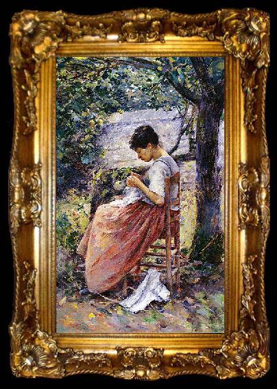 framed  Theodore Robinson The Layette, ta009-2